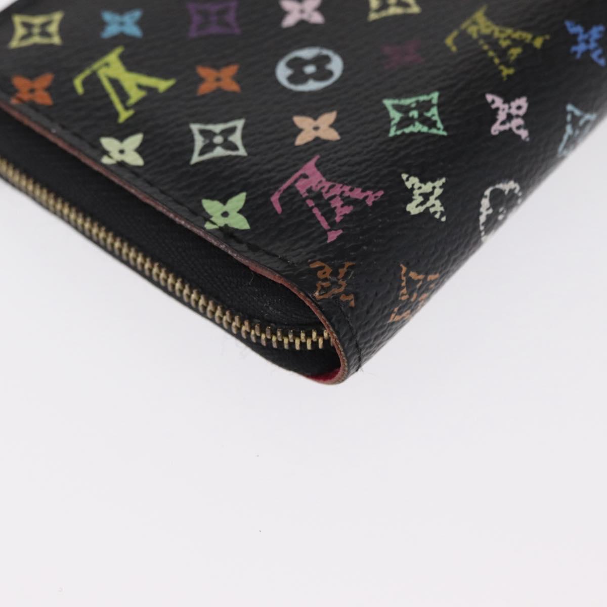 LOUIS VUITTON Monogram Multicolor Zippy Coin Purse Black M93740 LV Auth 169925