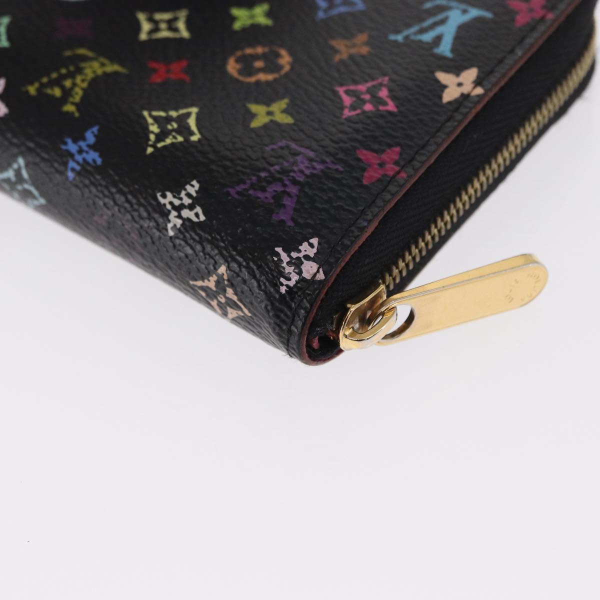 LOUIS VUITTON Monogram Multicolor Zippy Coin Purse Black M93740 LV Auth 169925