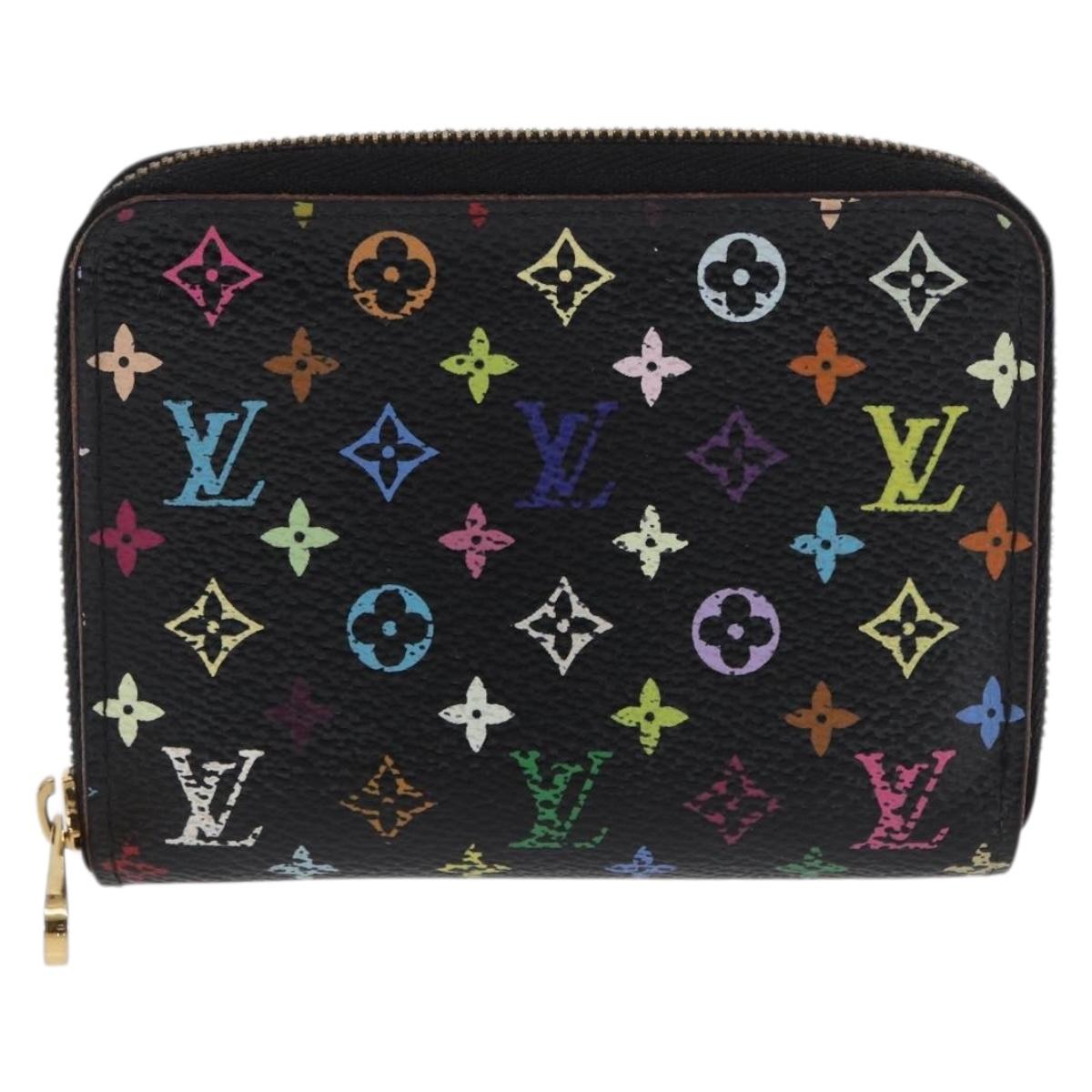 LOUIS VUITTON Monogram Multicolor Zippy Coin Purse Black M93740 LV Auth 169925