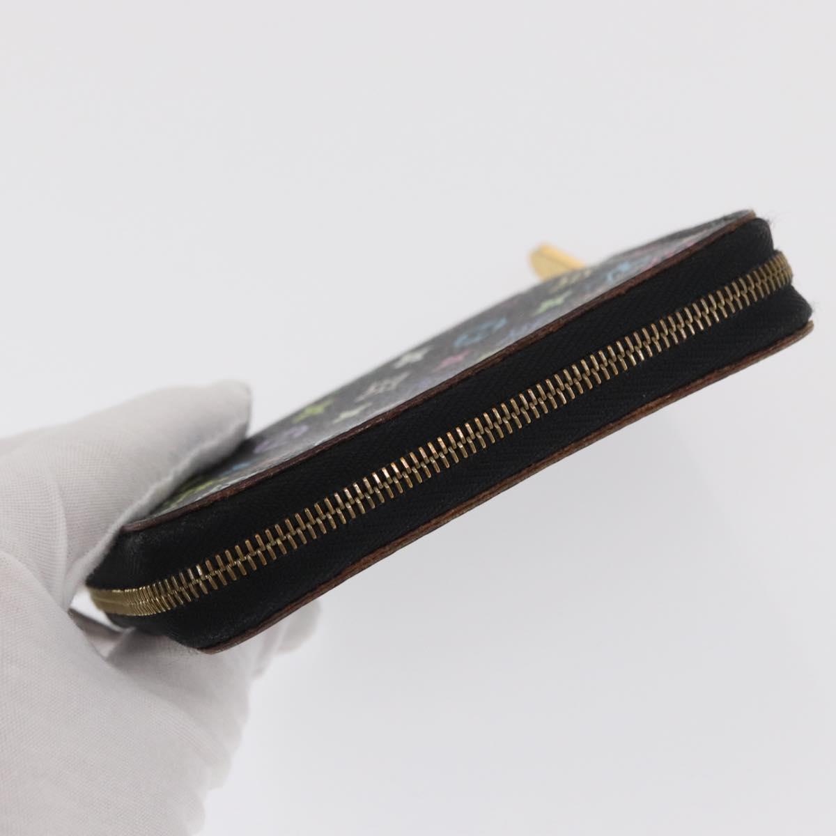 LOUIS VUITTON Monogram Multicolor Zippy Coin Purse Black M93740 LV Auth 169925