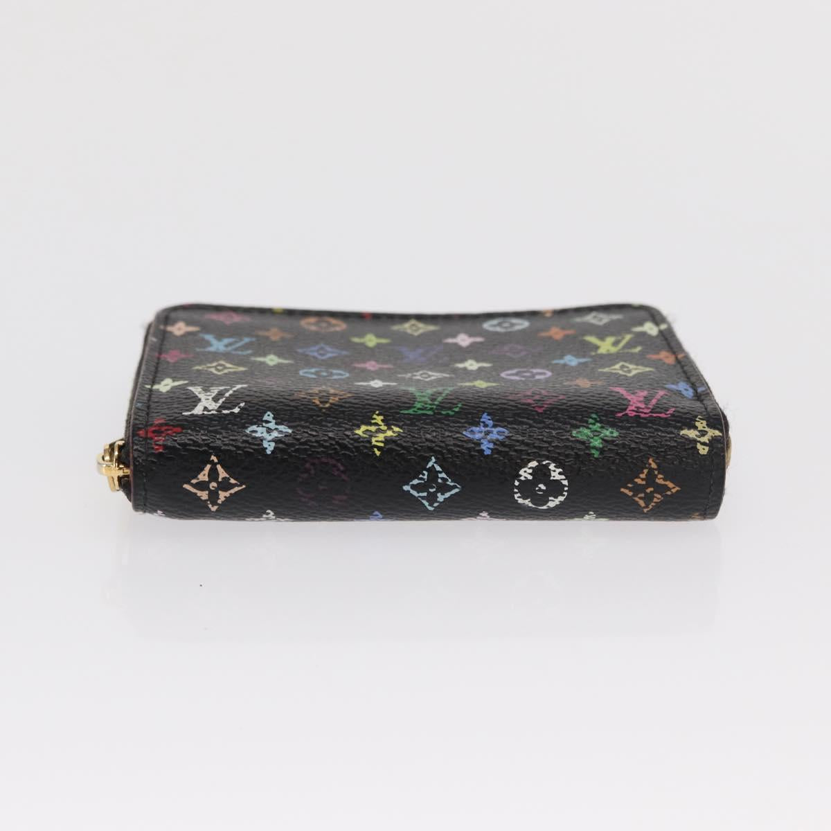 LOUIS VUITTON Monogram Multicolor Zippy Coin Purse Black M93740 LV Auth 169925