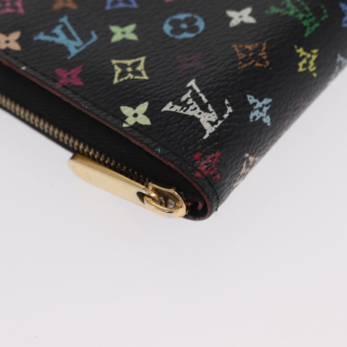 LOUIS VUITTON Monogram Multicolor Zippy Coin Purse Black M93740 LV Auth 169925