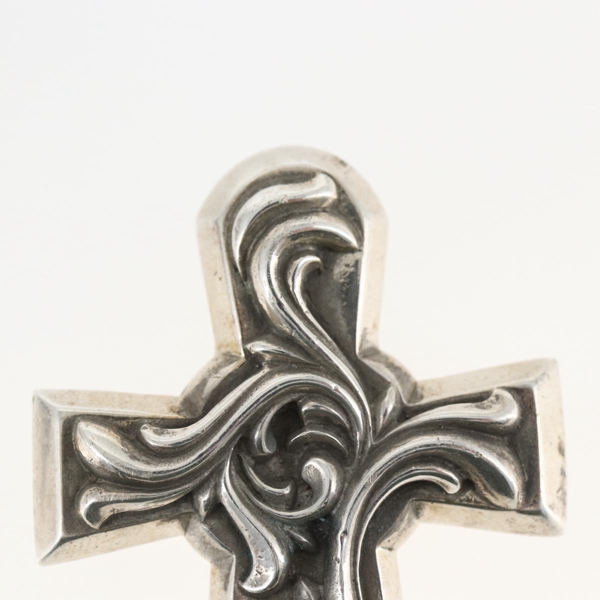Chrome Hearts Large Vulcan Cross Pendant Top Ag925 Silver Auth 169929SM