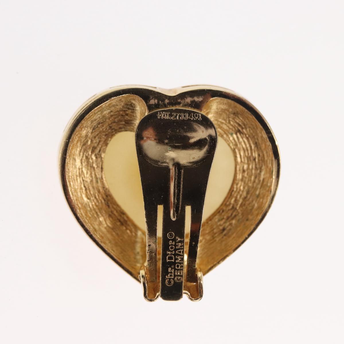 Christian Dior Earring Brooch metal Gold Tone Auth 169930V
