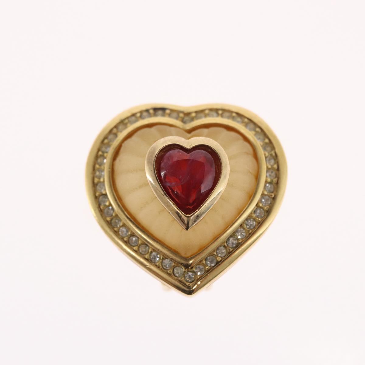 Christian Dior Earring Brooch metal Gold Tone Auth 169930V