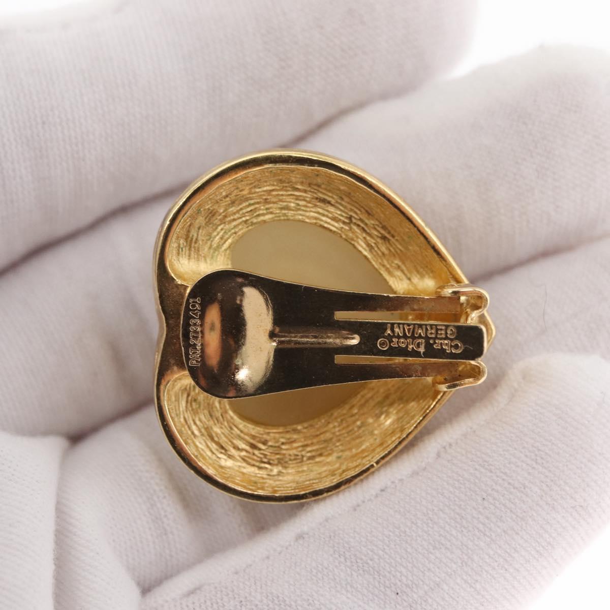 Christian Dior Earring Brooch metal Gold Tone Auth 169930V