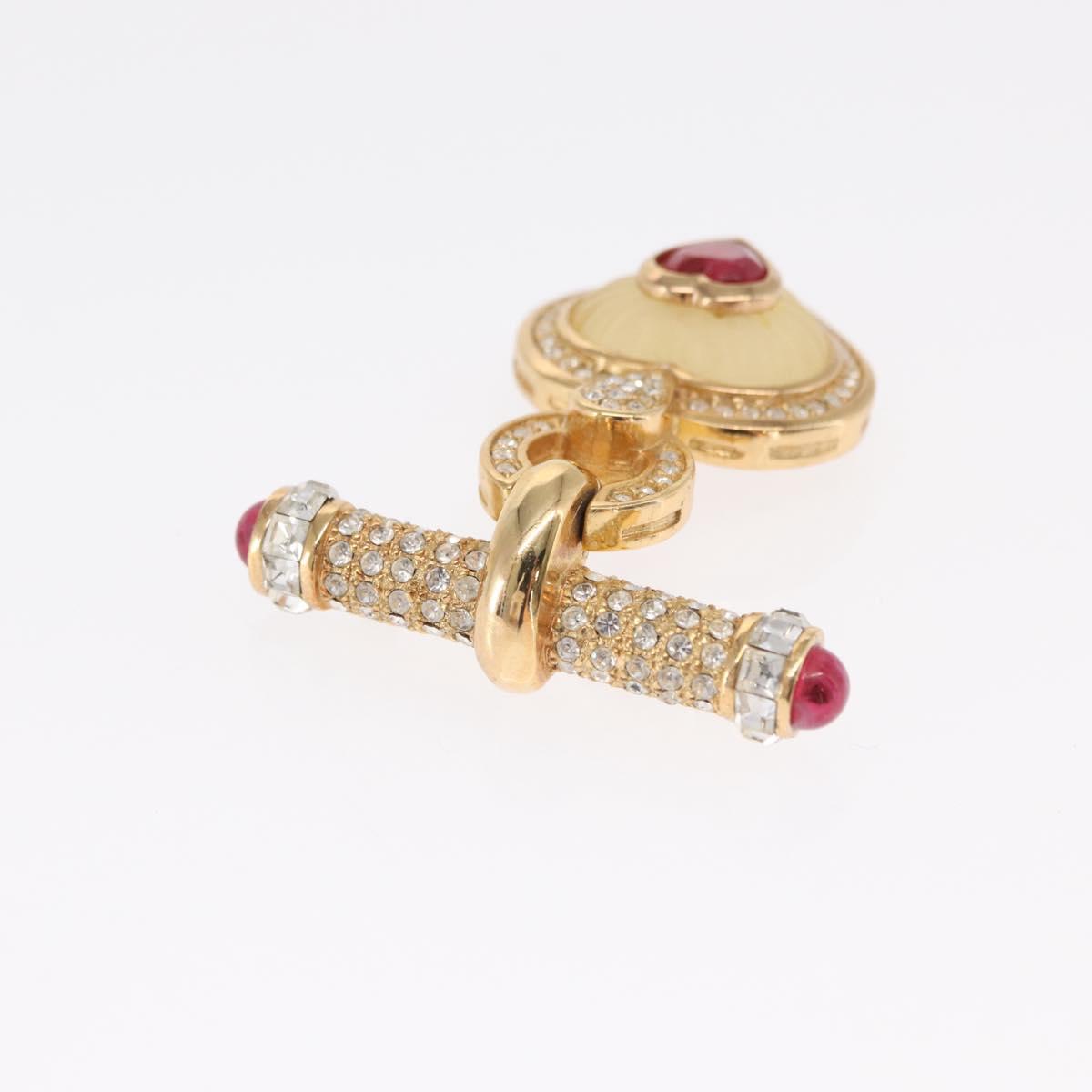 Christian Dior Earring Brooch metal Gold Tone Auth 169930V