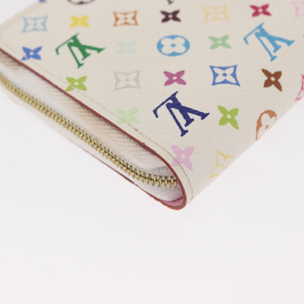 LOUIS VUITTON Monogram Multicolor Zippy Coin Purse White M93741 Auth 169934