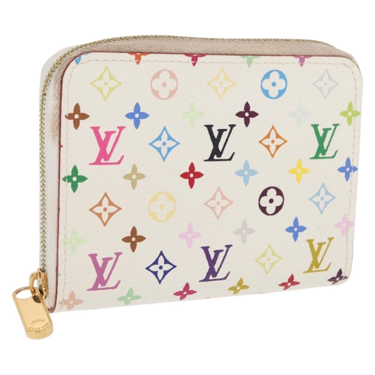 LOUIS VUITTON Monogram Multicolor Zippy Coin Purse White M93741 Auth 169934