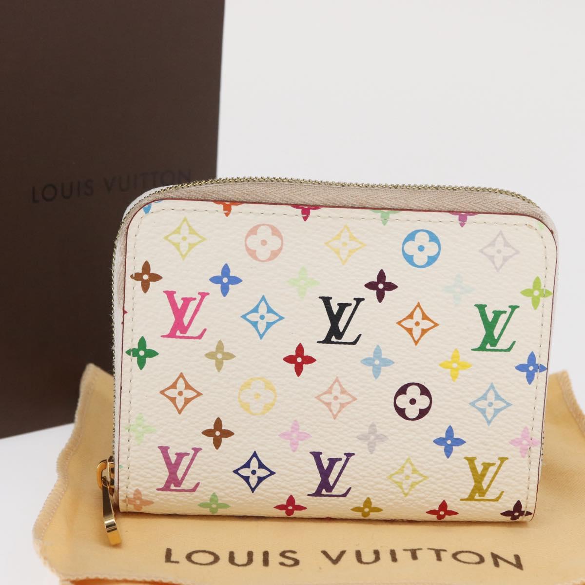LOUIS VUITTON Monogram Multicolor Zippy Coin Purse White M93741 Auth 169934