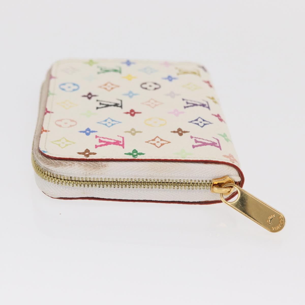 LOUIS VUITTON Monogram Multicolor Zippy Coin Purse White M93741 Auth 169934