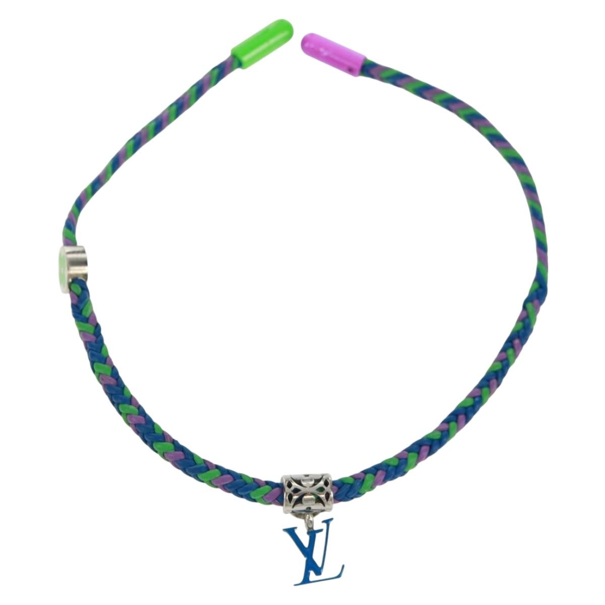 LOUIS VUITTON Brass Friendship Bracelet metal Blue M0967Z LV Auth 169944M