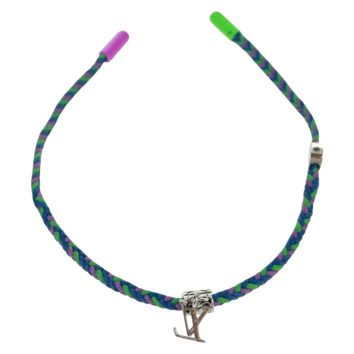 LOUIS VUITTON Brass Friendship Bracelet metal Blue M0967Z LV Auth 169944M