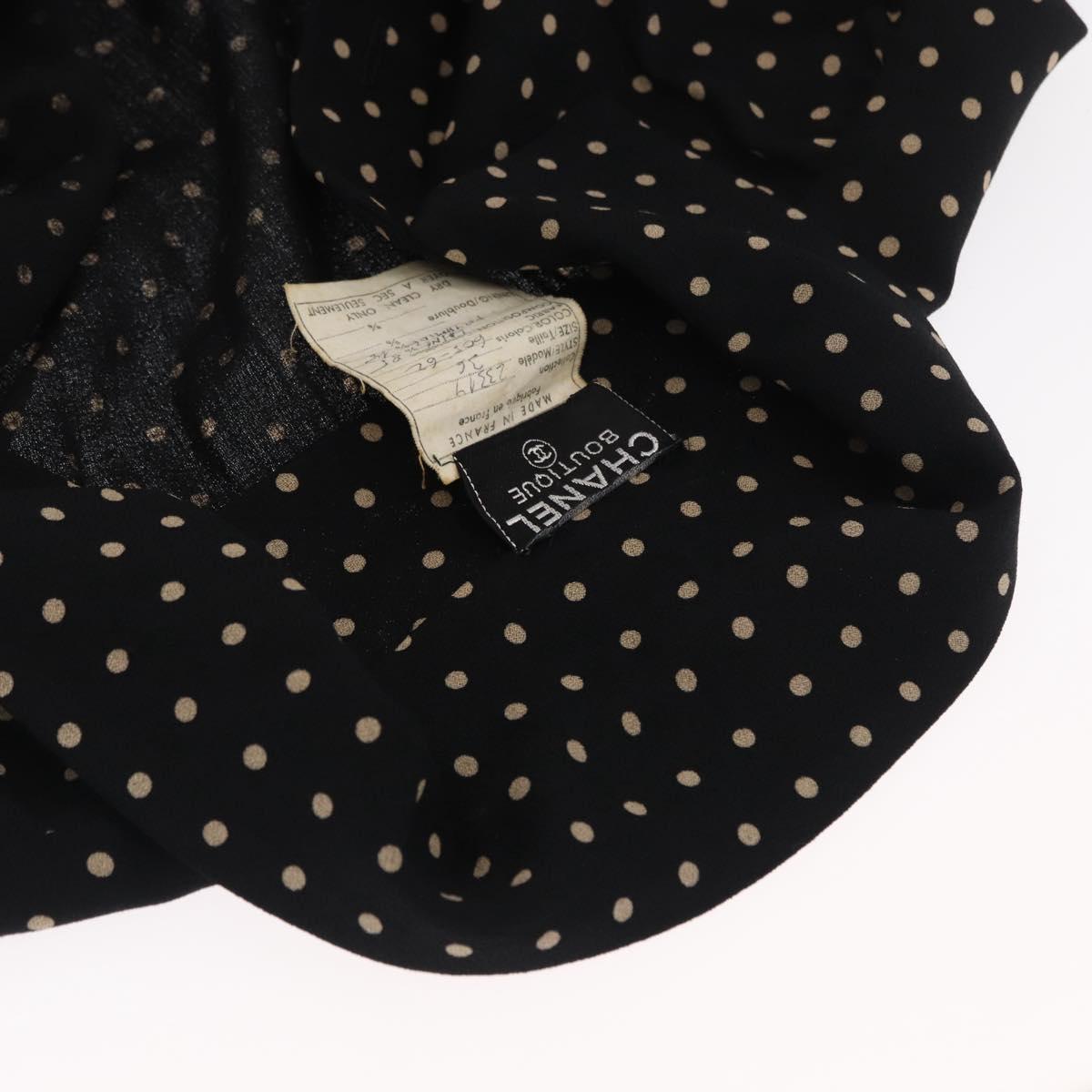 CHANEL One Piece Silk Black CC Auth 169945M