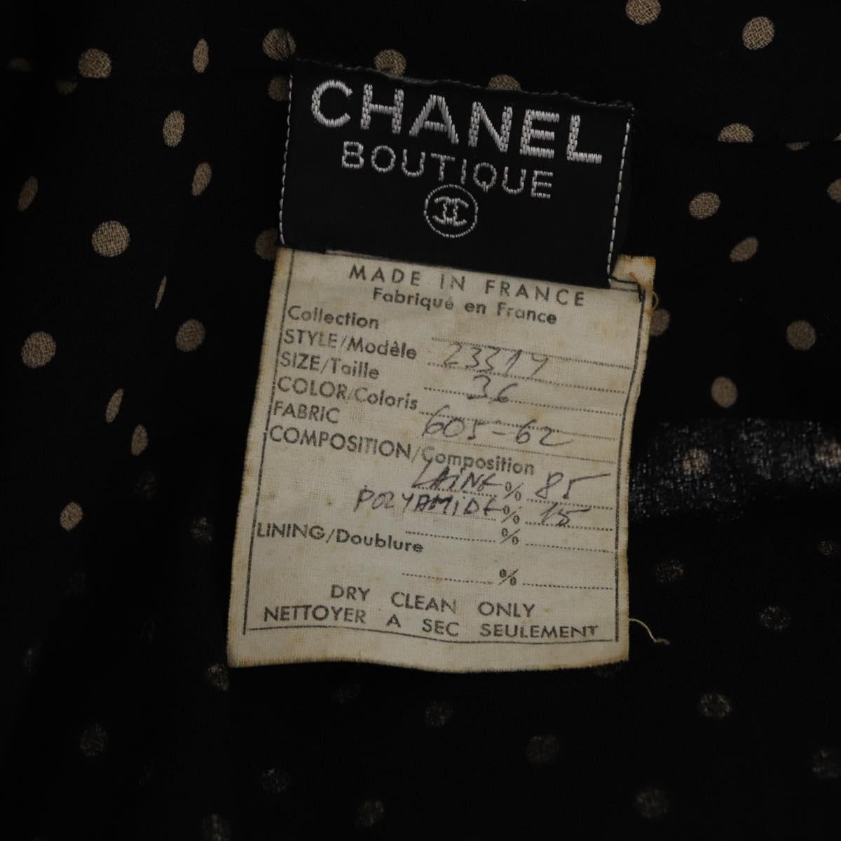 CHANEL One Piece Silk Black CC Auth 169945M