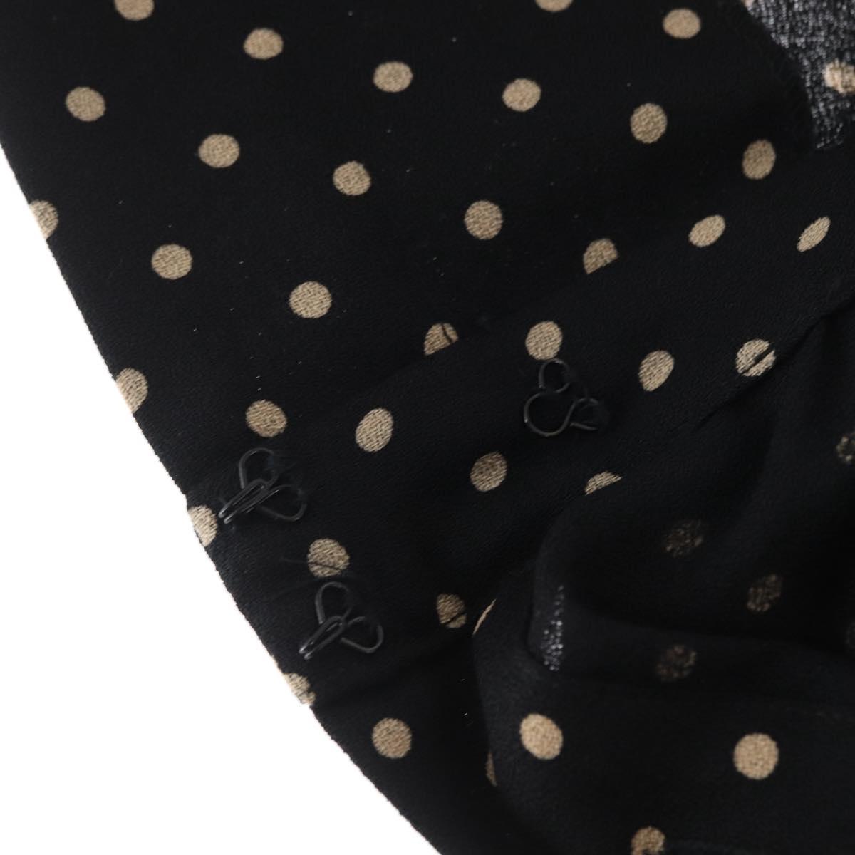 CHANEL One Piece Silk Black CC Auth 169945M