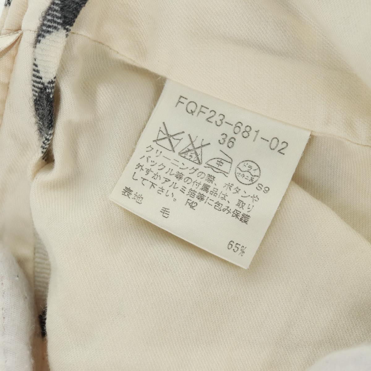 BURBERRY Nova Check Blue Label skirt Wool White Auth 169946V