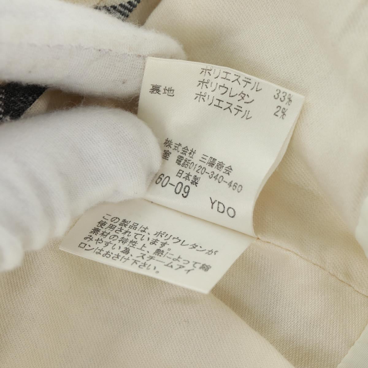 BURBERRY Nova Check Blue Label skirt Wool White Auth 169946V