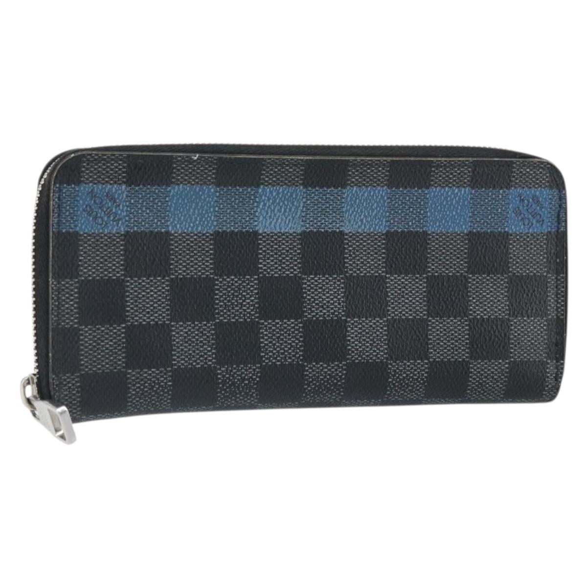 LOUIS VUITTON Damier Graphite Zippy Wallet Vertical Long Wallet LV Auth 169951