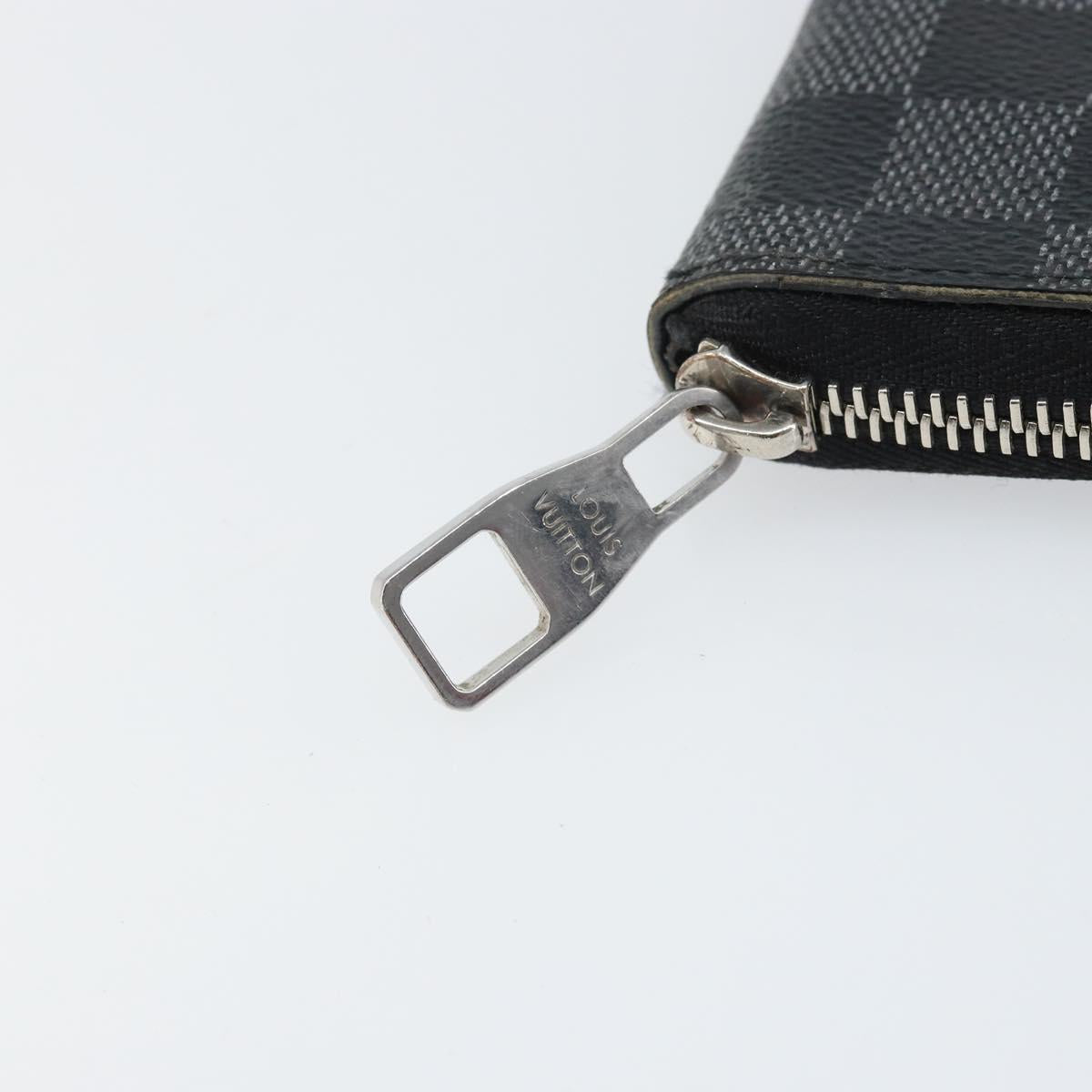 LOUIS VUITTON Damier Graphite Zippy Wallet Vertical Long Wallet LV Auth 169951