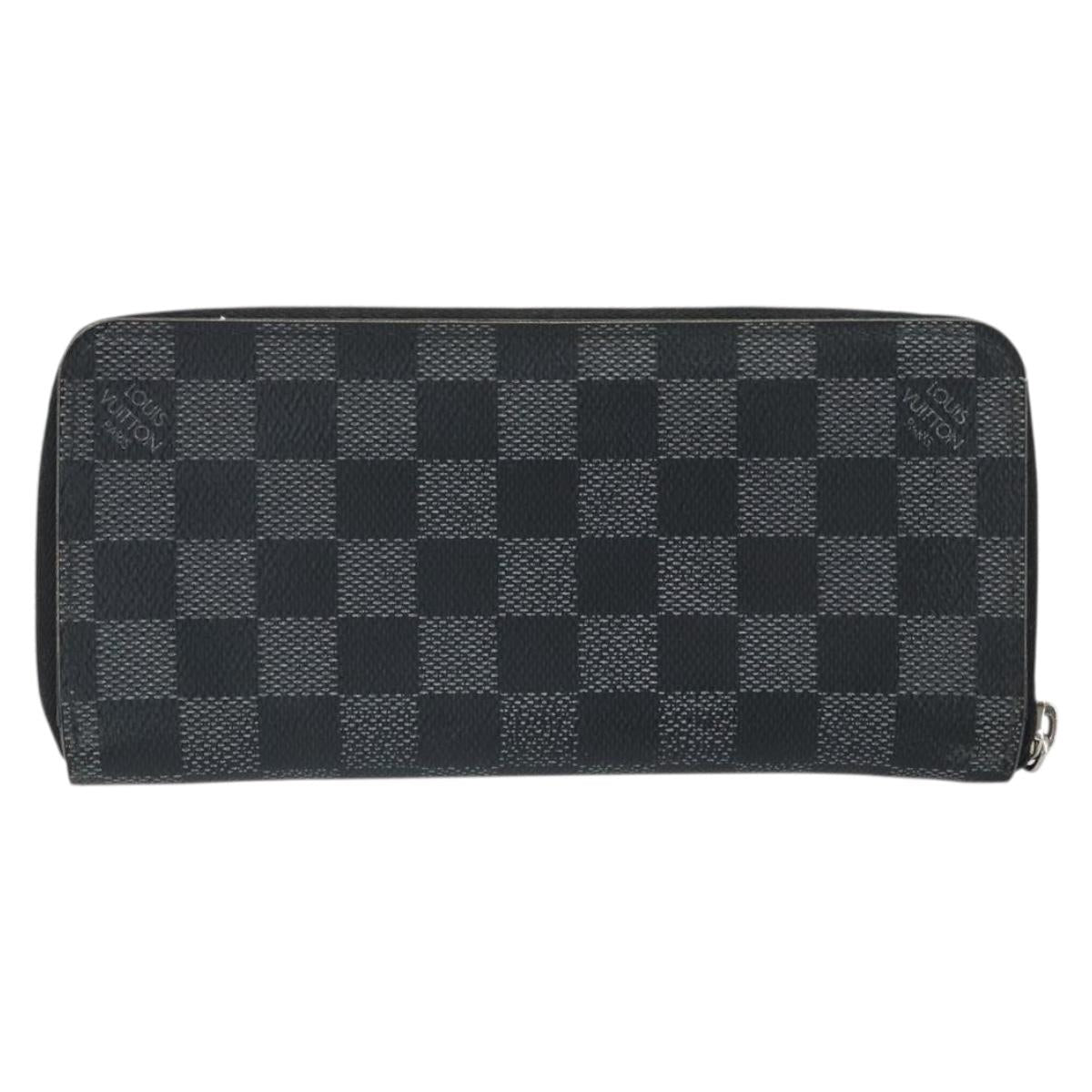 LOUIS VUITTON Damier Graphite Zippy Wallet Vertical Long Wallet LV Auth 169951