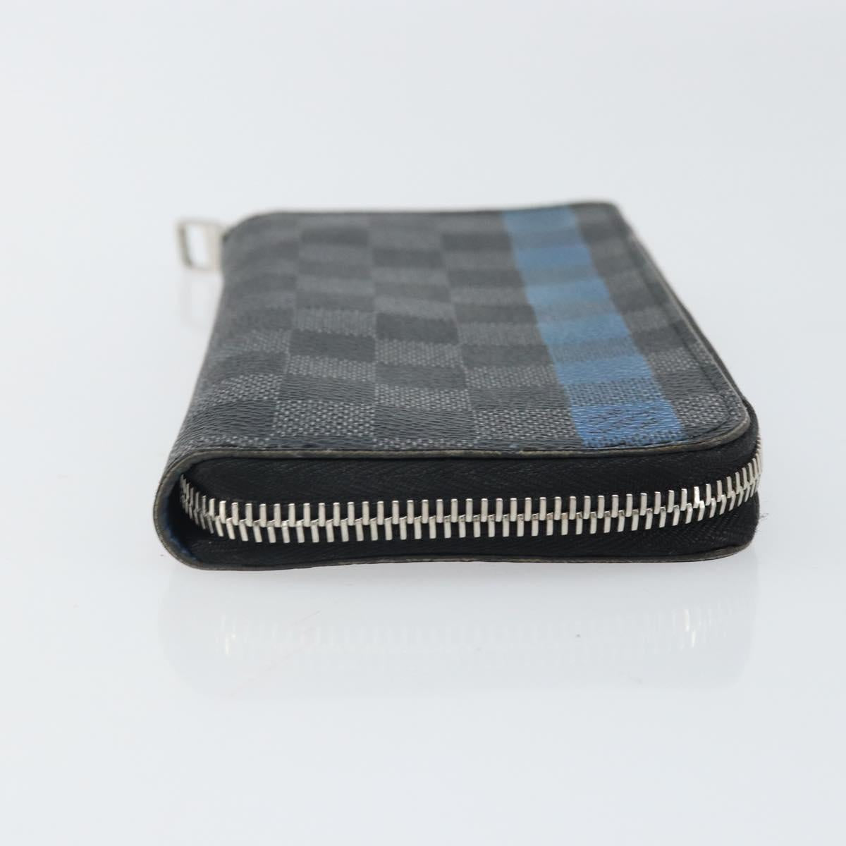 LOUIS VUITTON Damier Graphite Zippy Wallet Vertical Long Wallet LV Auth 169951