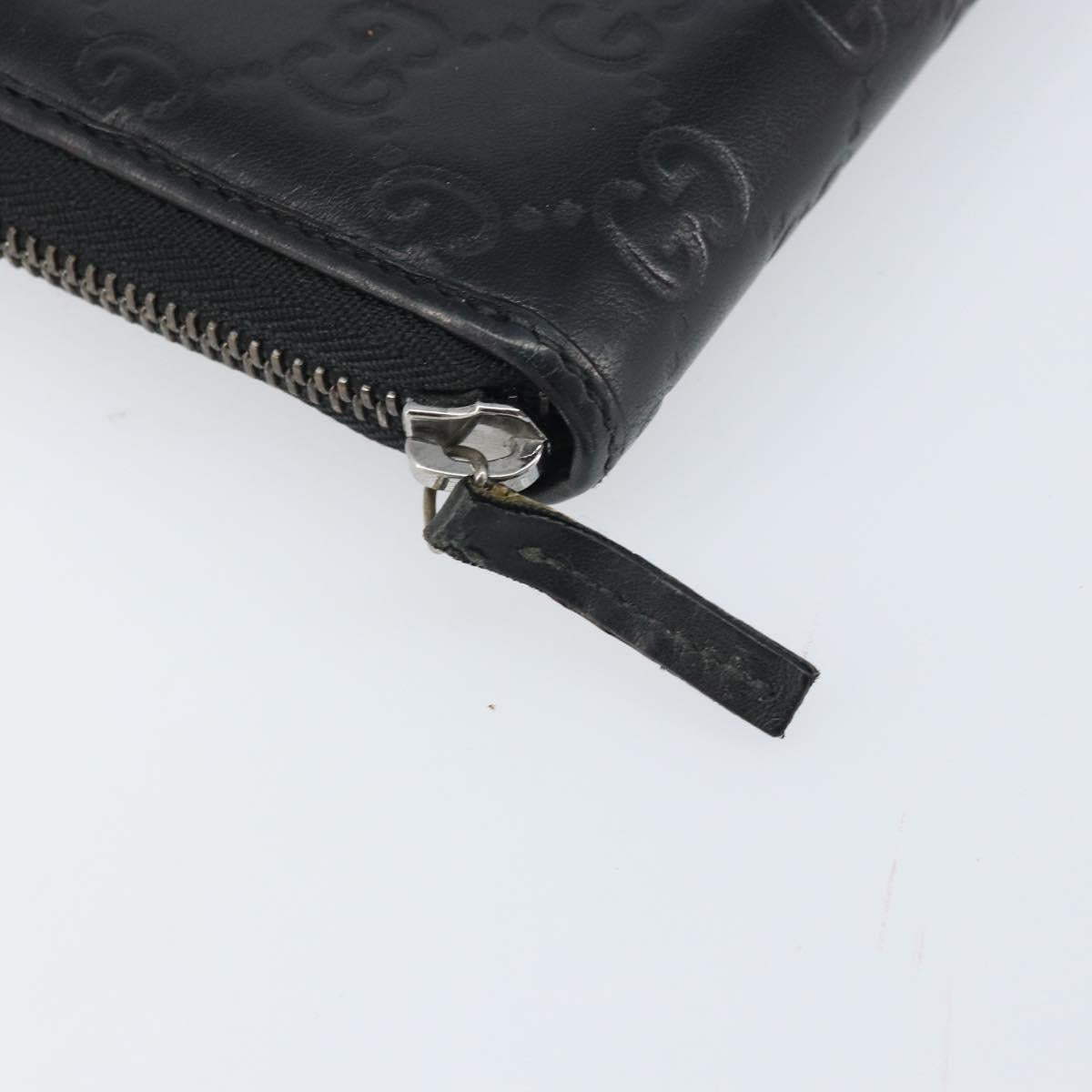 GUCCI GG Canvas Guccissima Long Wallet Black Auth 169954