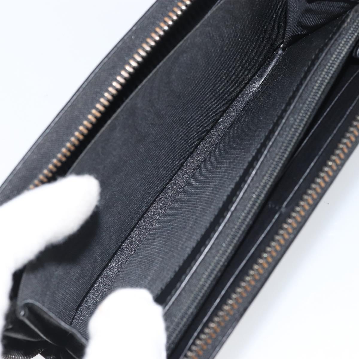 GUCCI GG Canvas Guccissima Long Wallet Black Auth 169954