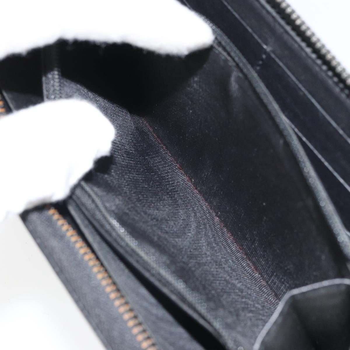 GUCCI GG Canvas Guccissima Long Wallet Black Auth 169954