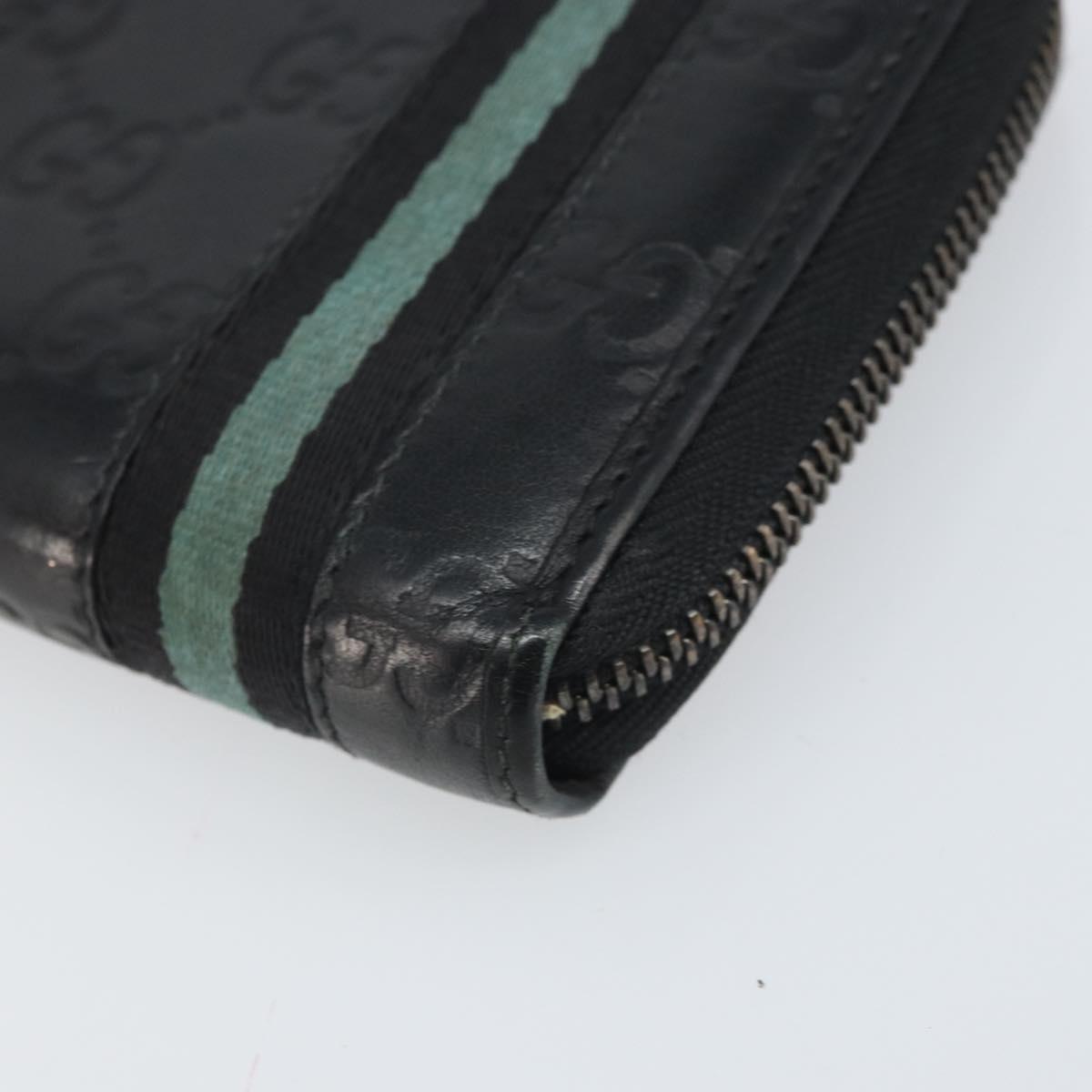 GUCCI GG Canvas Guccissima Long Wallet Black Auth 169954