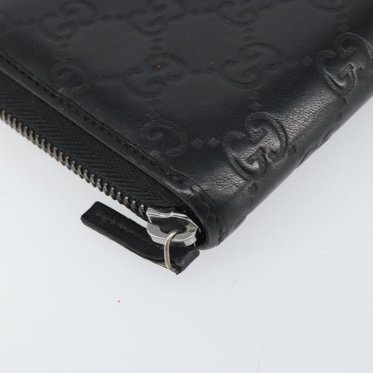 GUCCI GG Canvas Guccissima Long Wallet Black Auth 169954