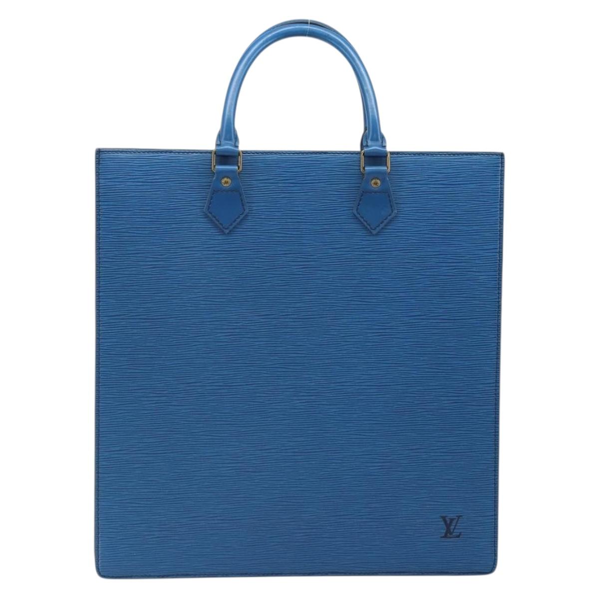 LOUIS VUITTON Epi Sac Plat Hand Bag Blue M52075 LV Auth 169982