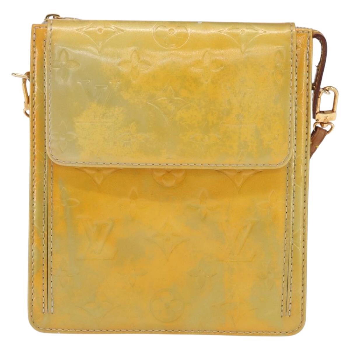 LOUIS VUITTON Monogram Vernis Motto Accessory Pouch Gris M91030 LV Auth 169985