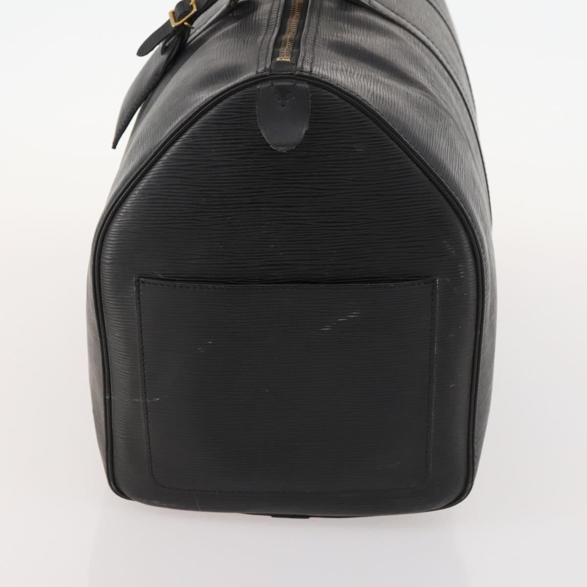 LOUIS VUITTON Epi Keepall 50 Boston Bag Black M42962 LV Auth 169987