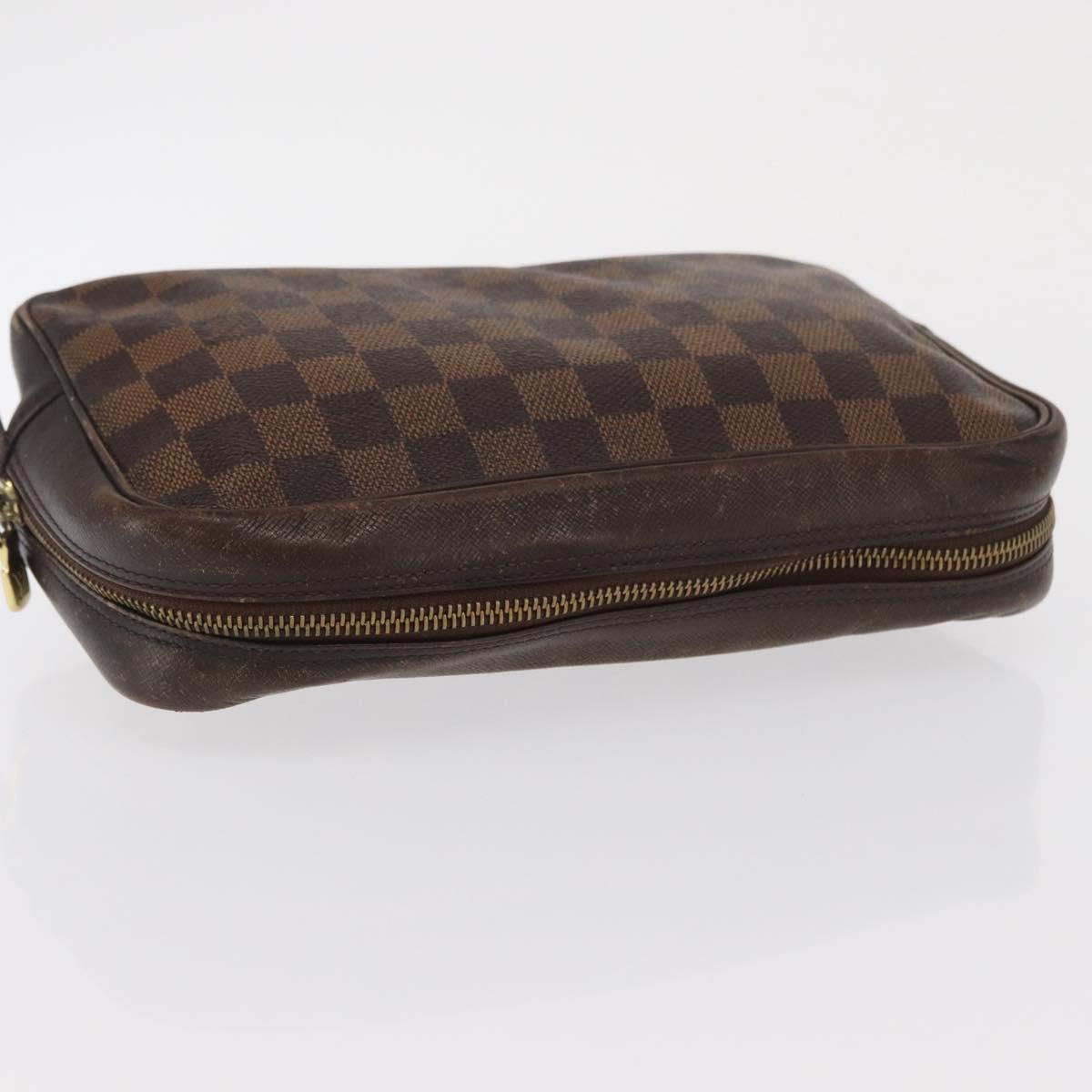 LOUIS VUITTON Damier Ebene Trousse Toilette 25 Clutch Bag N47624 LV Auth 170000A