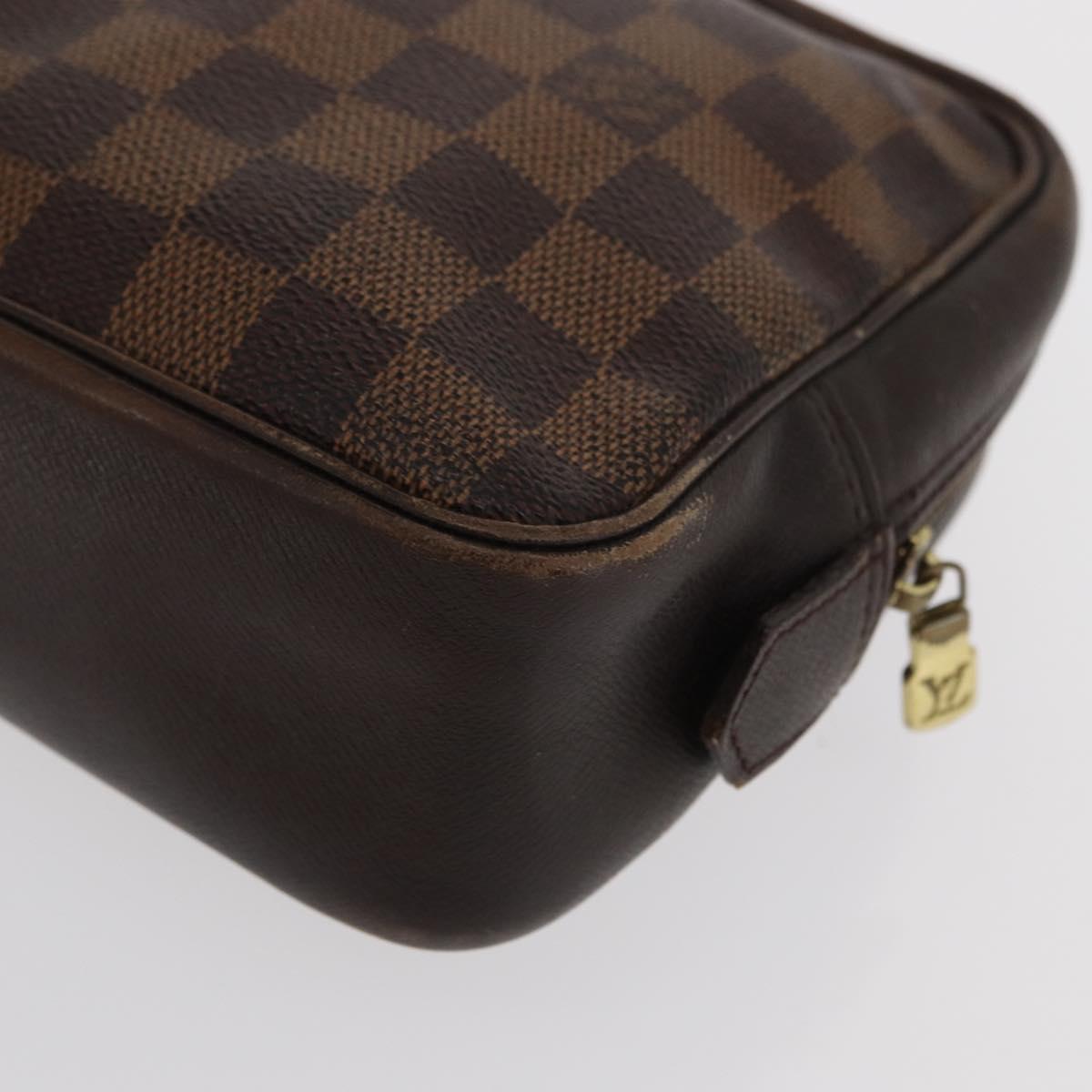 LOUIS VUITTON Damier Ebene Trousse Toilette 25 Clutch Bag N47624 LV Auth 170000A