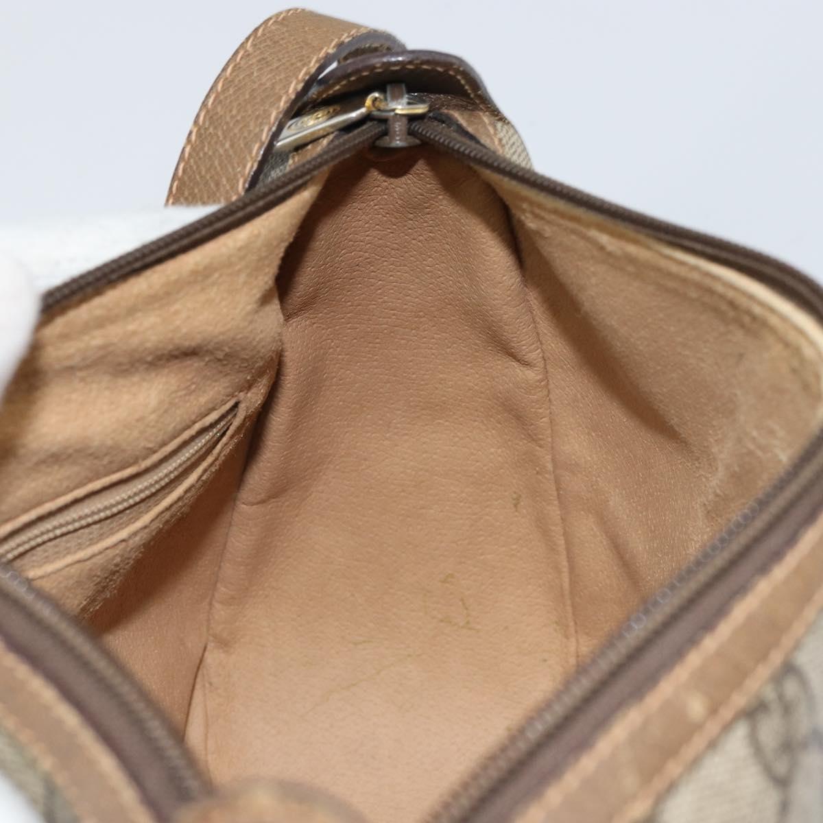 GUCCI GG Supreme Web Sherry Line Bag PVC Beige Gold 89 02 032 Auth 170002