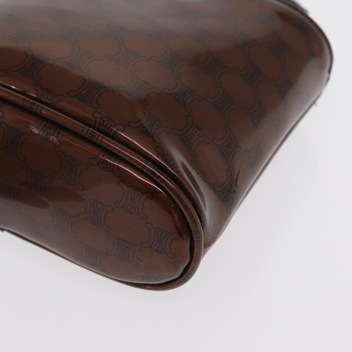 CELINE Macadam Canvas Hand Bag Vinyl Brown Auth 170022