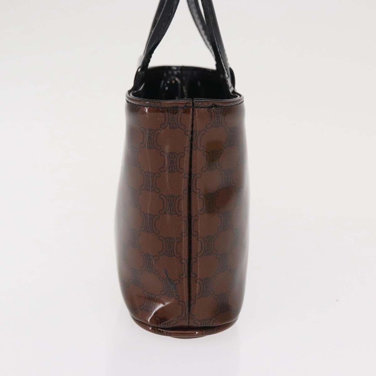 CELINE Macadam Canvas Hand Bag Vinyl Brown Auth 170022
