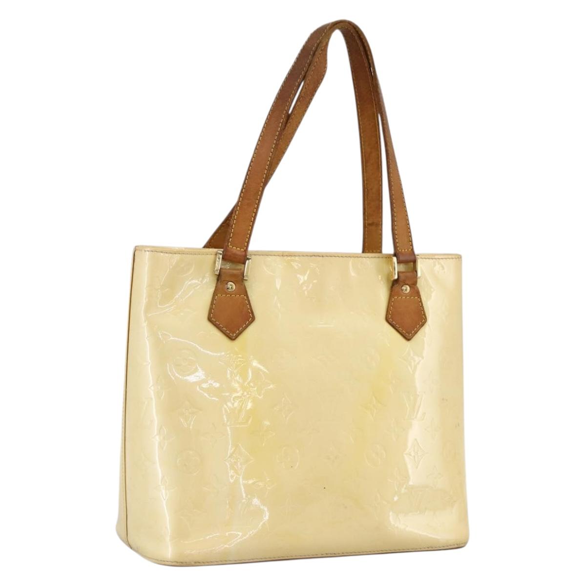 LOUIS VUITTON Monogram Vernis Houston Hand Bag Perle M91342 LV Auth 170050
