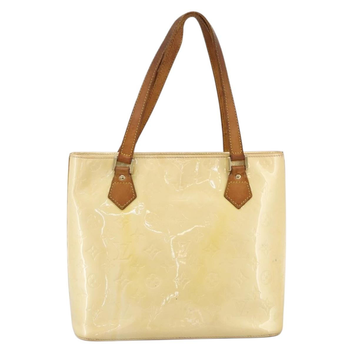 LOUIS VUITTON Monogram Vernis Houston Hand Bag Perle M91342 LV Auth 170050