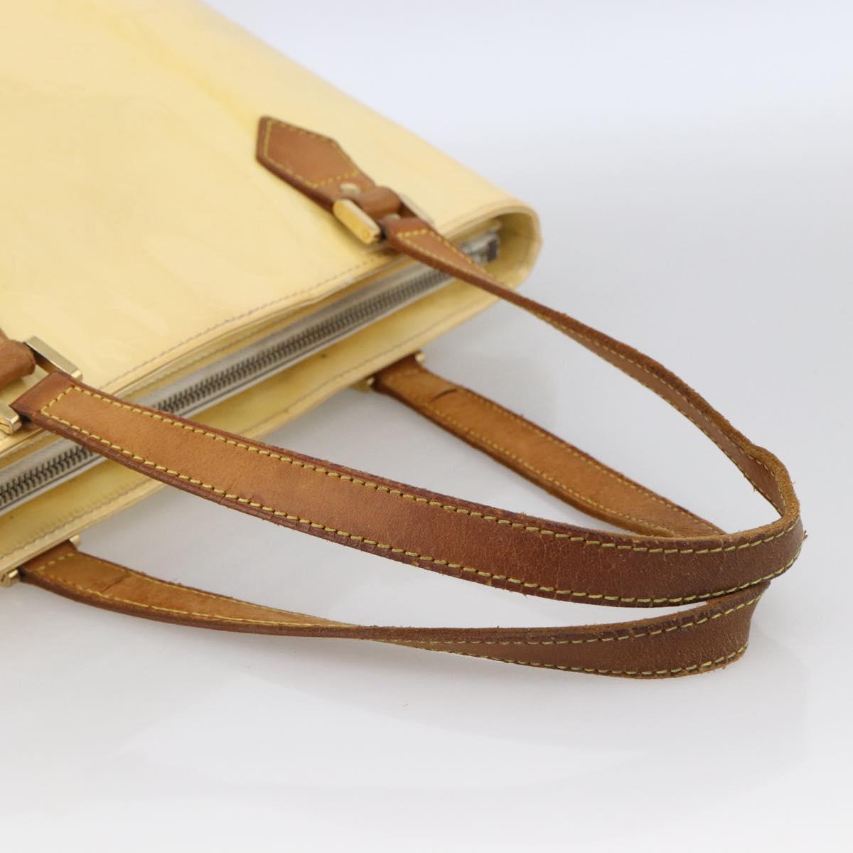 LOUIS VUITTON Monogram Vernis Houston Hand Bag Perle M91342 LV Auth 170050