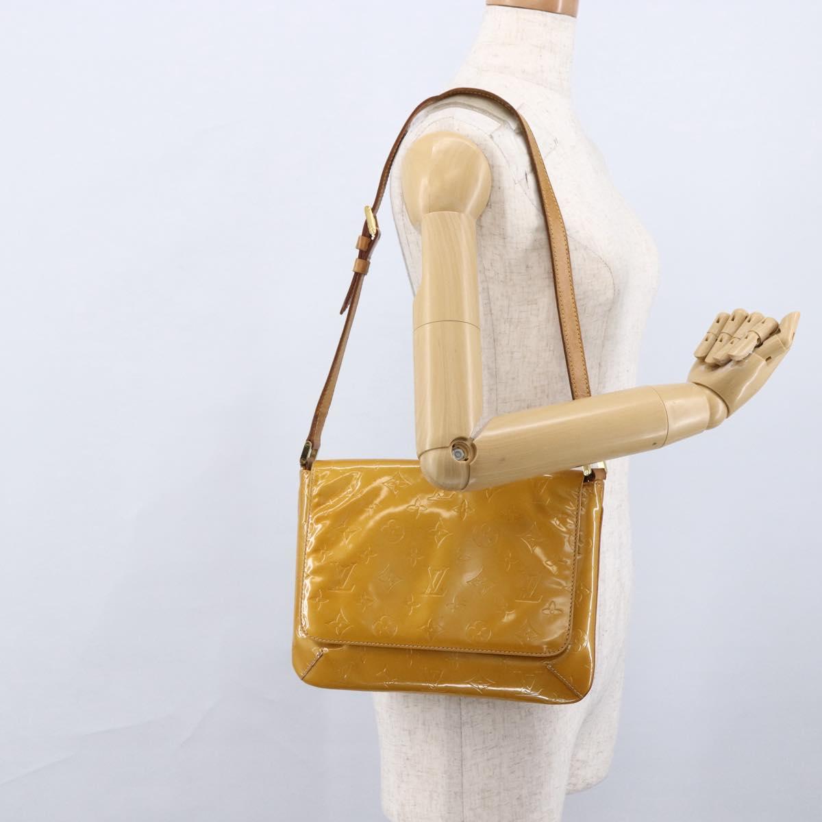 LOUIS VUITTON Monogram Vernis Thompson Street Bag Beige M91301 LV Auth 170059
