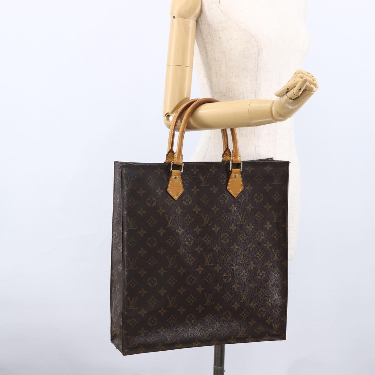 LOUIS VUITTON Monogram Sac Plat Hand Bag M51140 LV Auth 170062