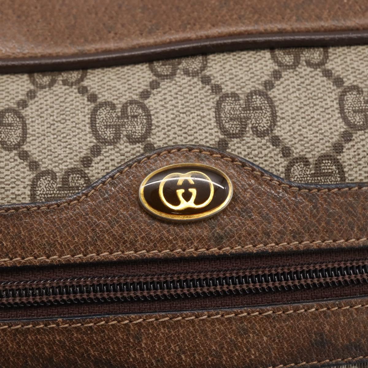 GUCCI GG Supreme Web Sherry Line Bag PVC Beige Gold 72 02 005 Auth 170066