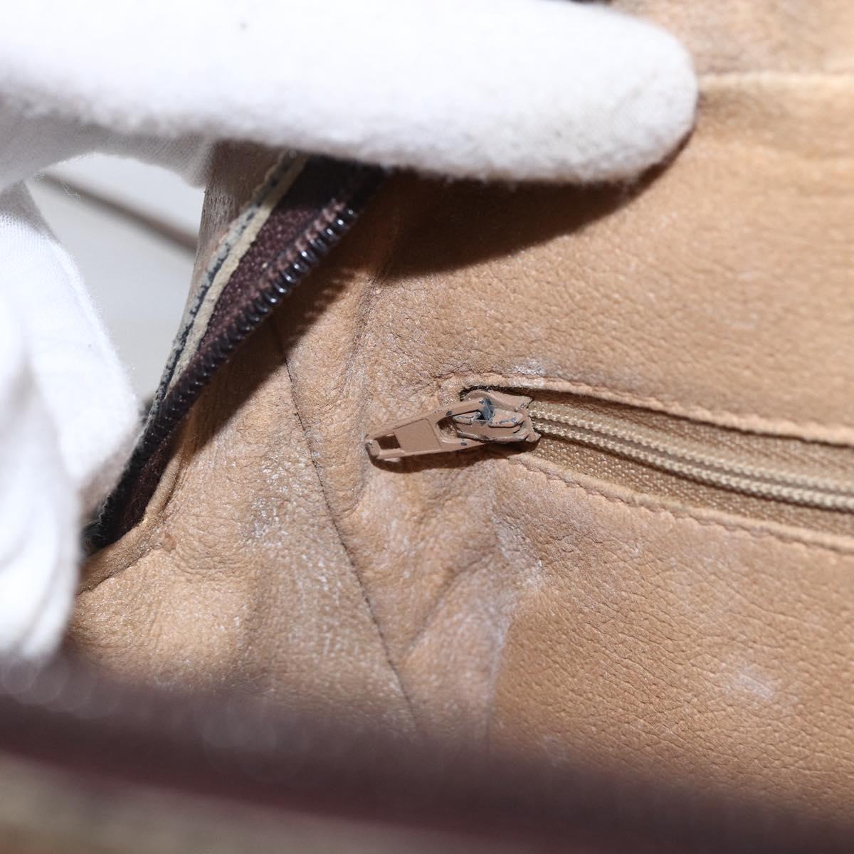 GUCCI GG Supreme Web Sherry Line Bag PVC Beige Gold 72 02 005 Auth 170066