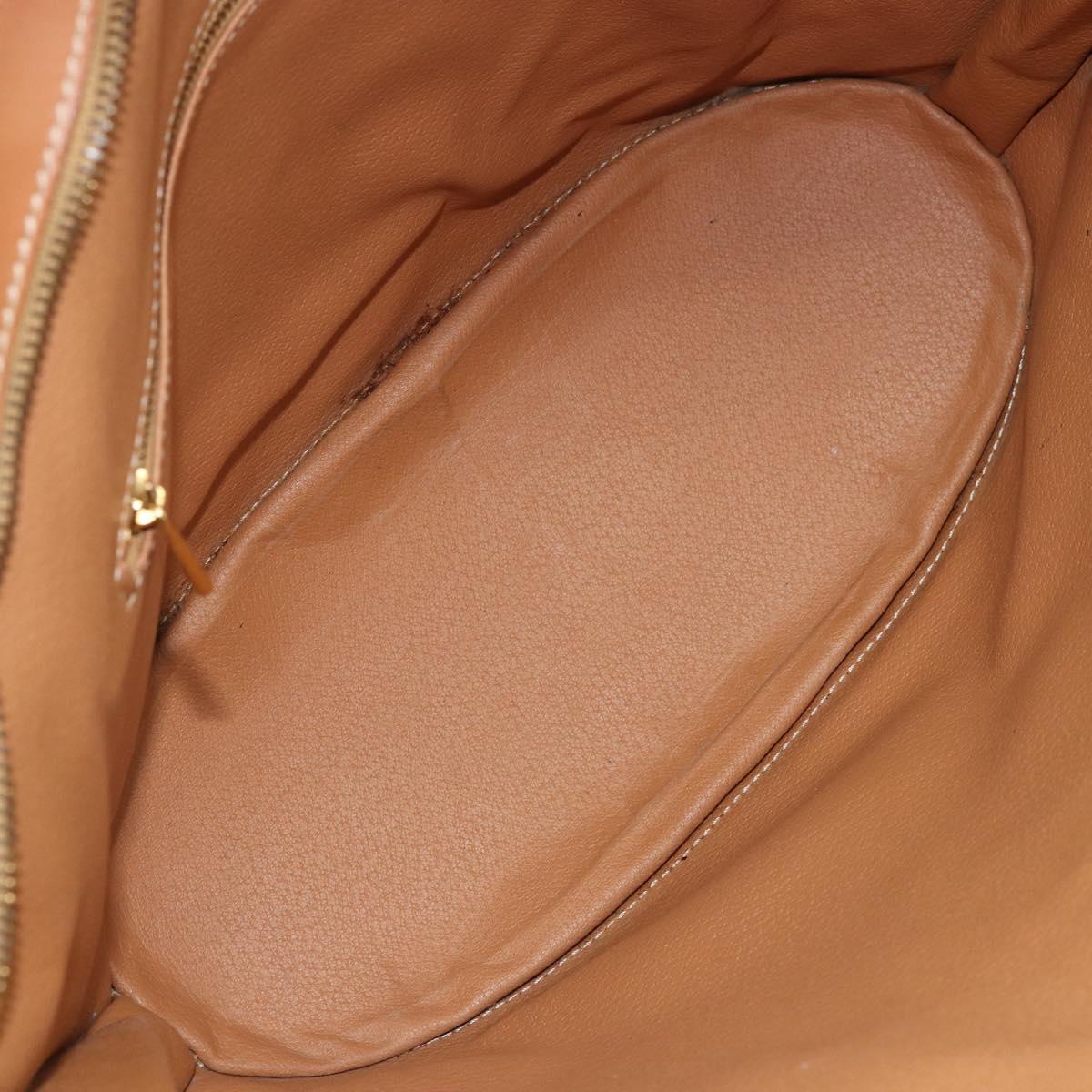 CELINE Macadam Canvas Tote Bag PVC Leather Brown Gold Auth 170072