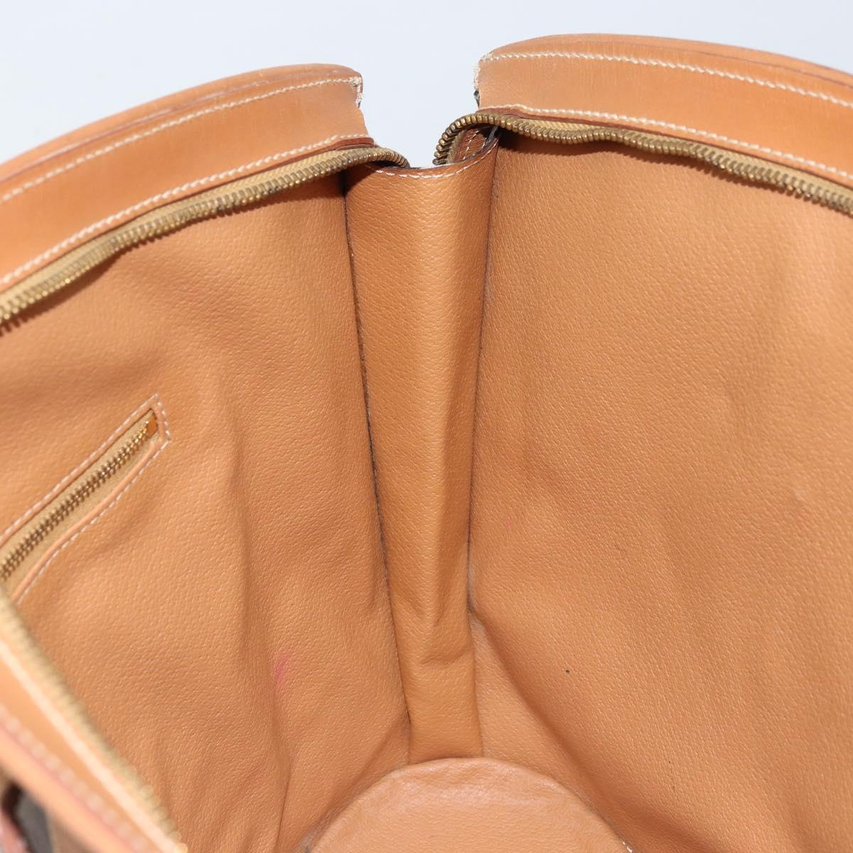 CELINE Macadam Canvas Tote Bag PVC Leather Brown Gold Auth 170072