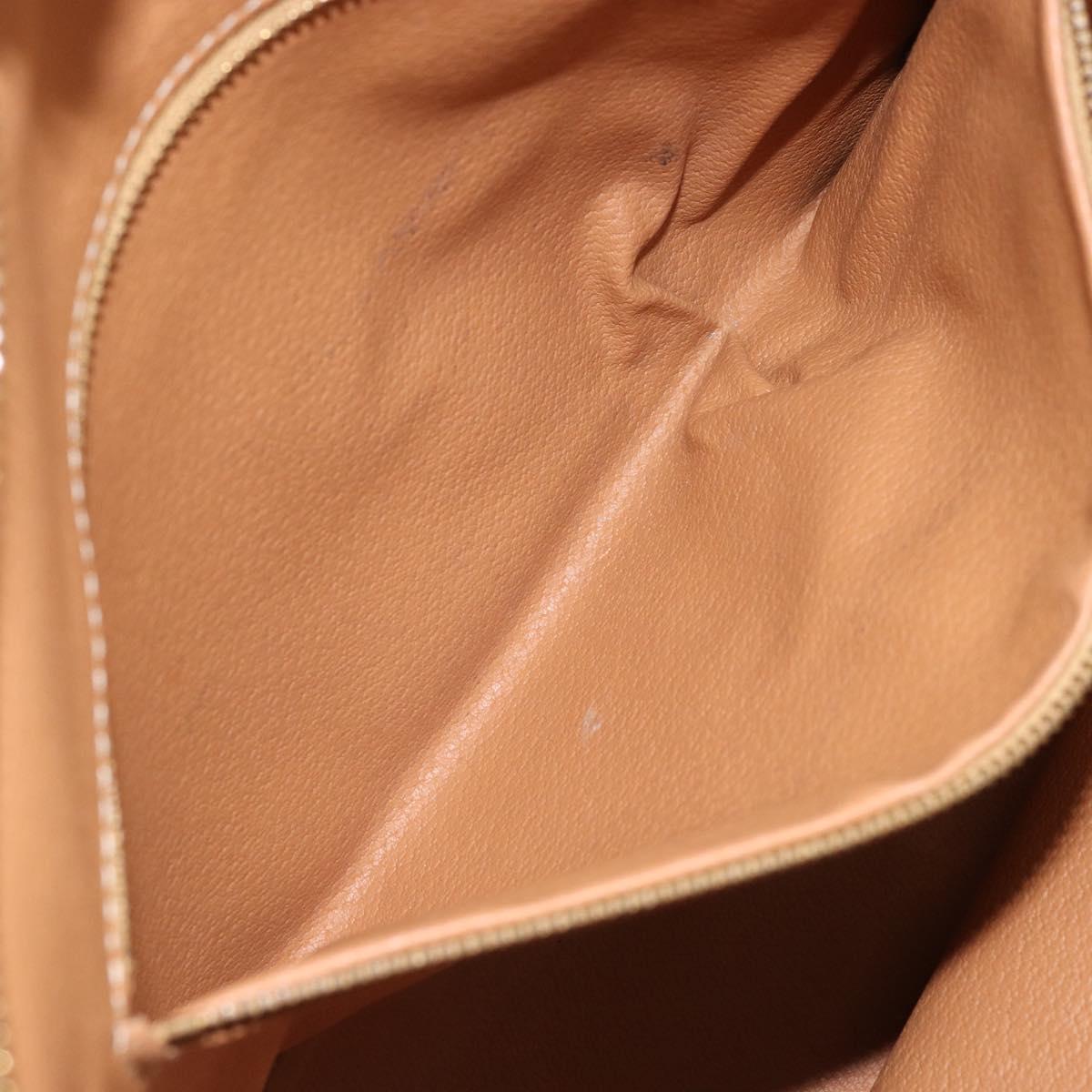 CELINE Macadam Canvas Tote Bag PVC Leather Brown Gold Auth 170072