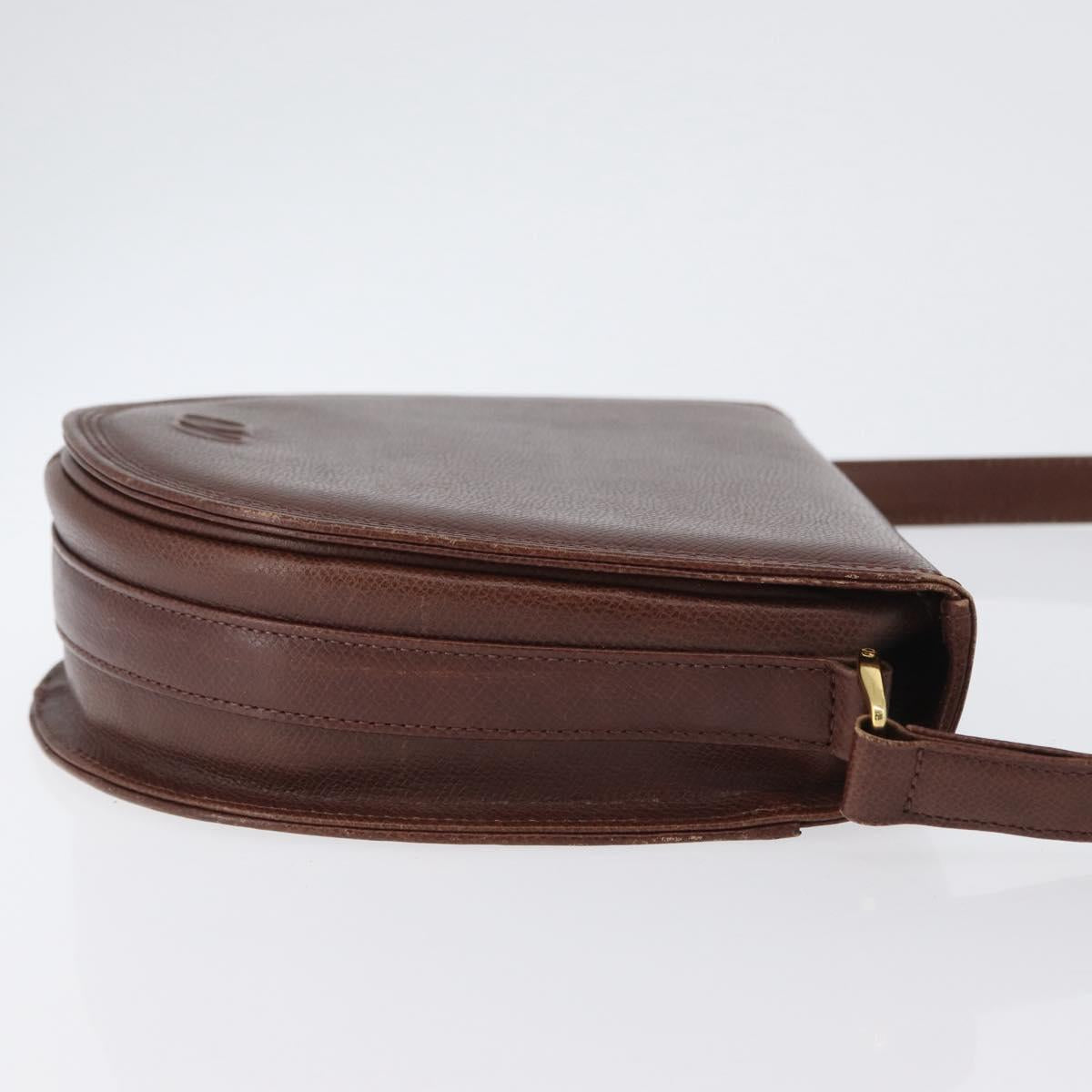VALENTINO Shoulder Bag Leather Gold Brown Auth 170080